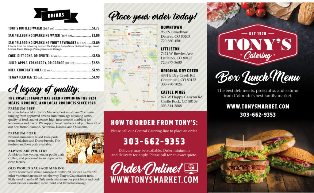 Box Lunch Menu Bauer Studios